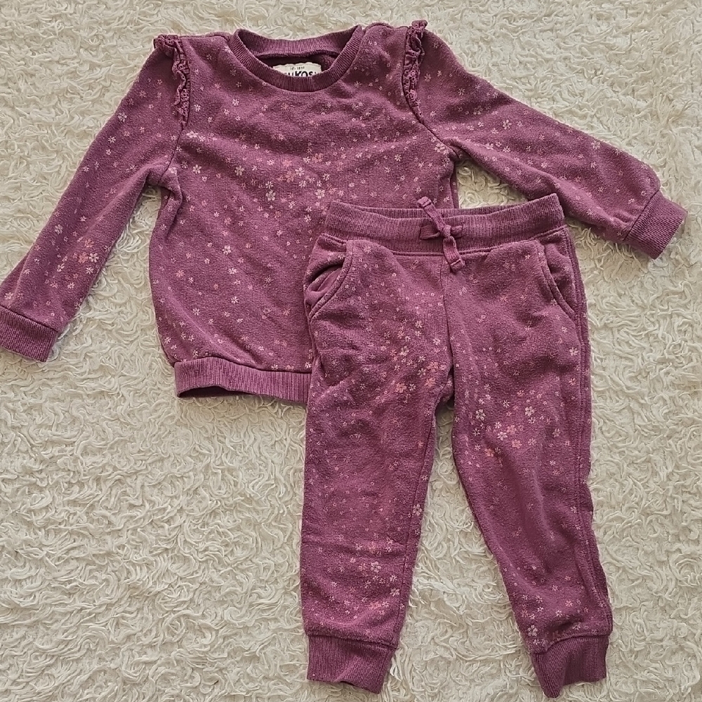 OshKosh B'gosh Toddler Pullover Sweater & Pants - Mauve Purple